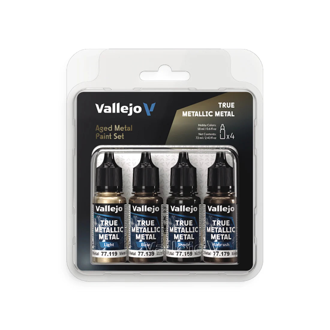 Vallejo True Metallic Metal Set: Aged Metal (4 Color Set)