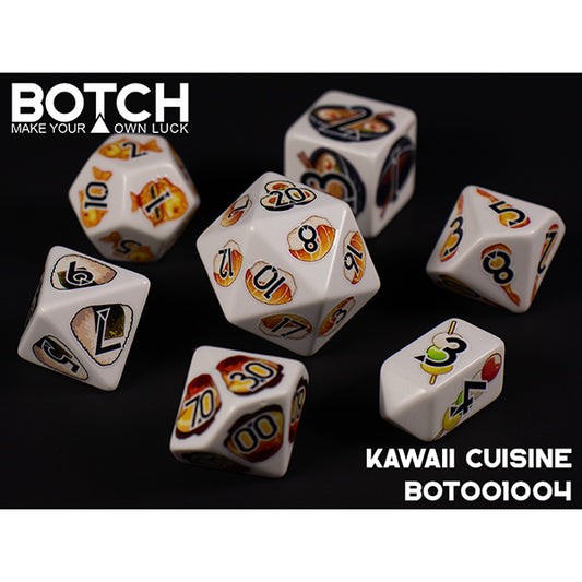 7-Die Set Botch Dice: Kawaii Cuisine
