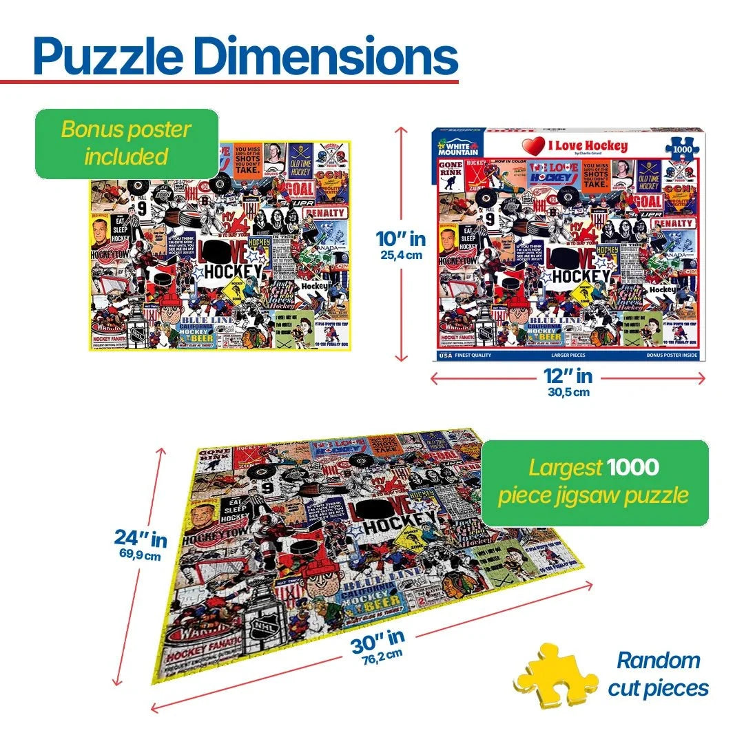 White Mountain Puzzles - I Love Hockey