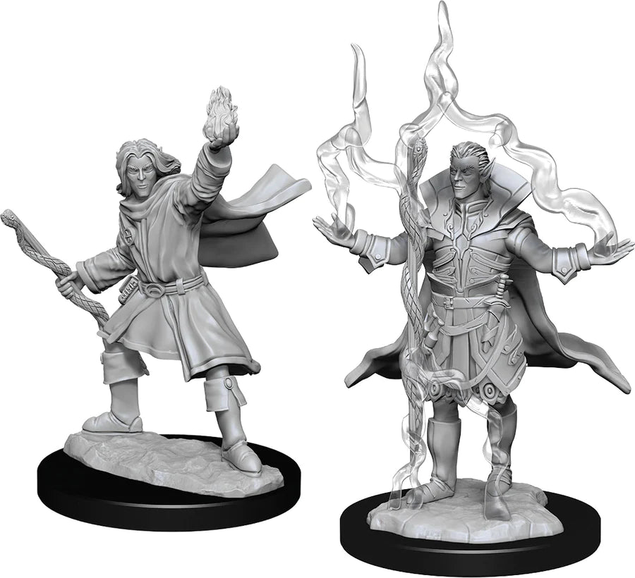 Deep Cuts Unpainted Miniatures: W14 - Elf Sorcerer Male