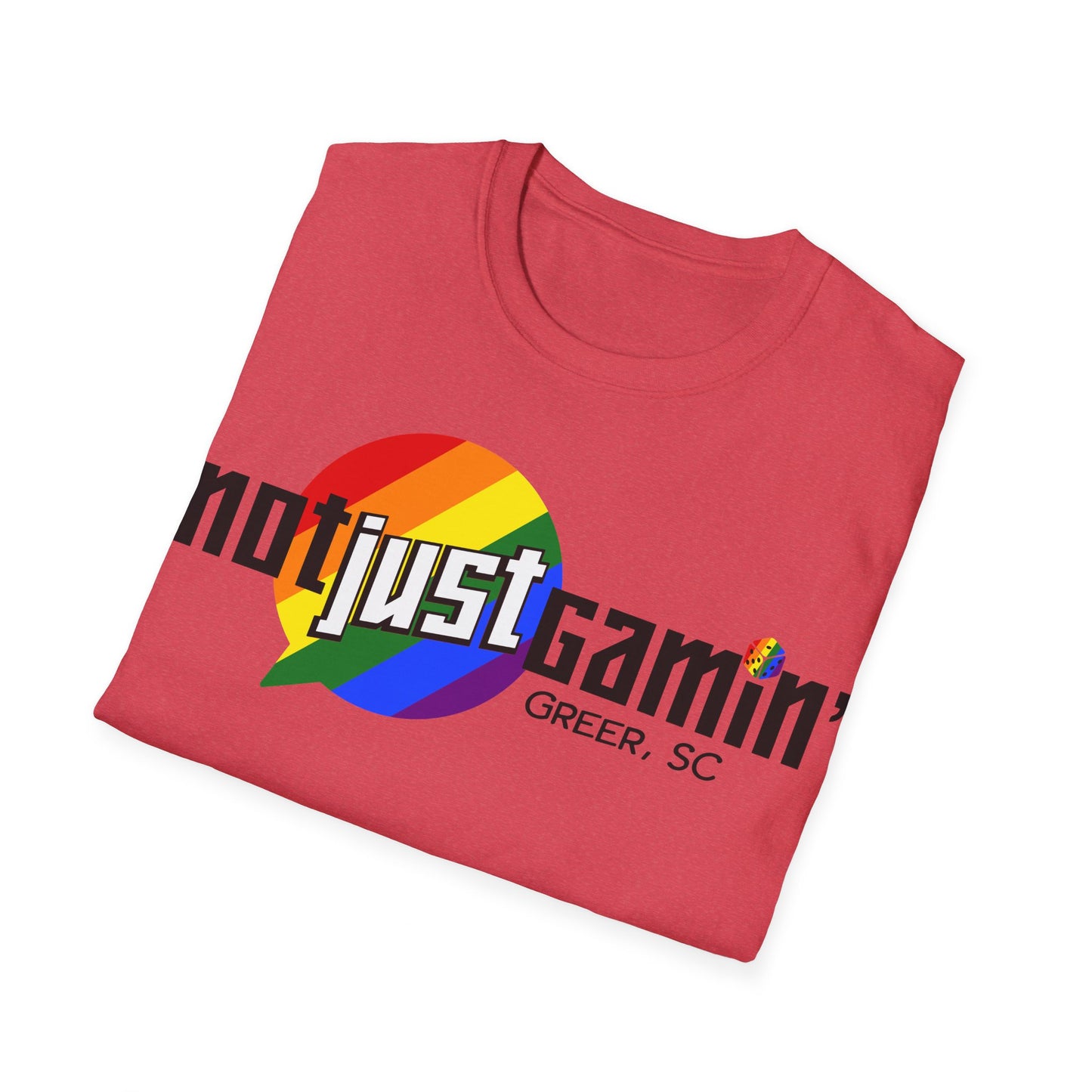 Not Just Gamin' Pride Unisex Softstyle T-Shirt