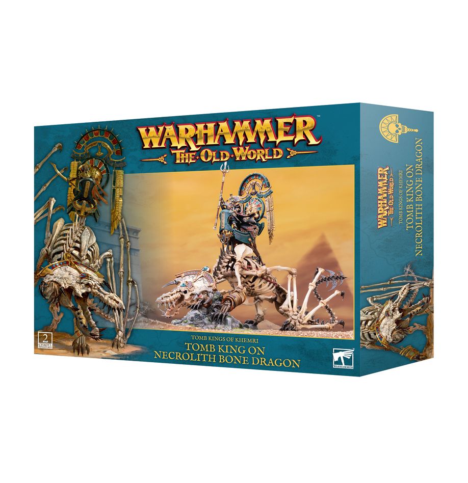 Warhammer The Old World - Khemri Tomb King On Necrolith Bone Dragon