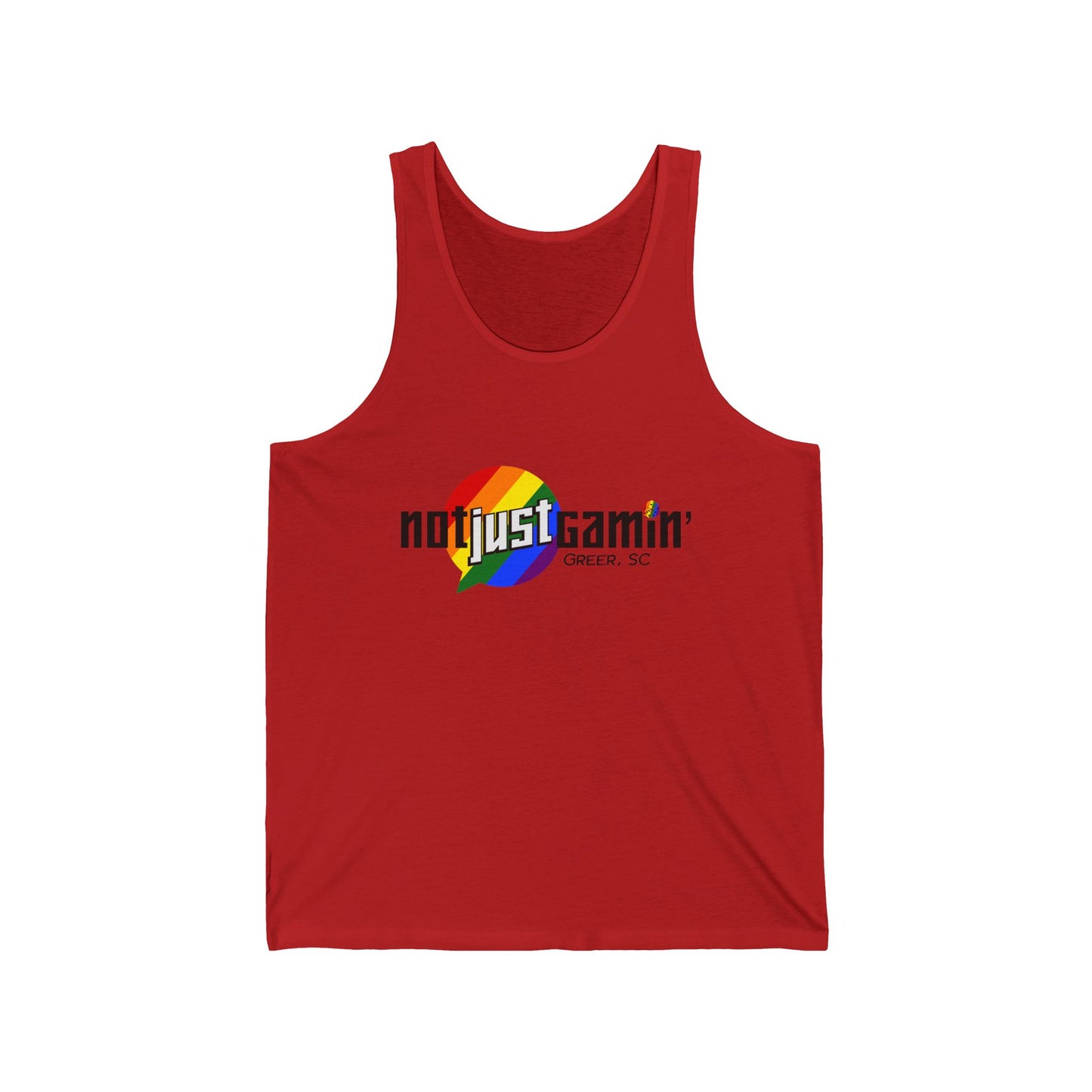 Not Just Gamin' Pride Unisex Jersey Tank