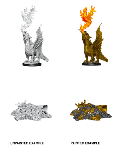 D&D Nolzur’s Marvelous Miniatures: W04 - Gold Dragon Wyrmling & Small Treasure Pile