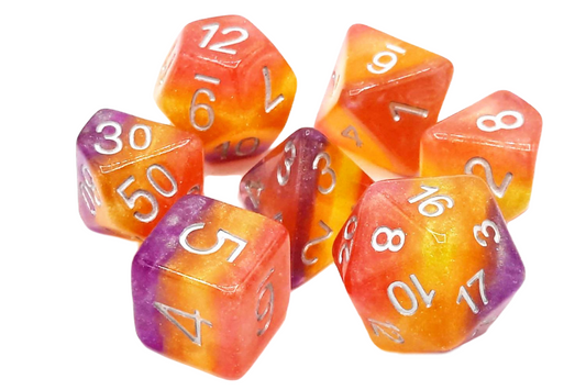 7 Piece DnD RPG Dice Set: Gradients - Hard Candy