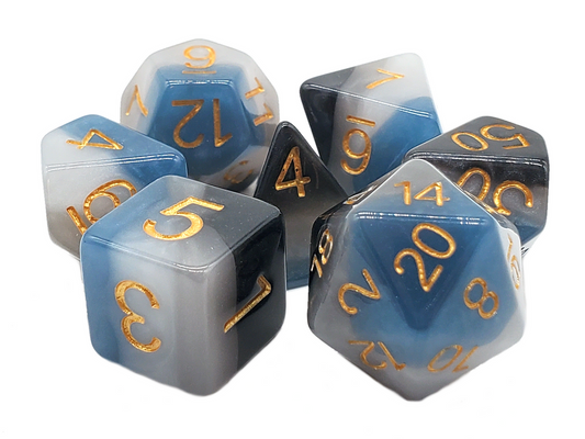 7 Piece DnD RPG Dice Set: Gradients - Dark of Night