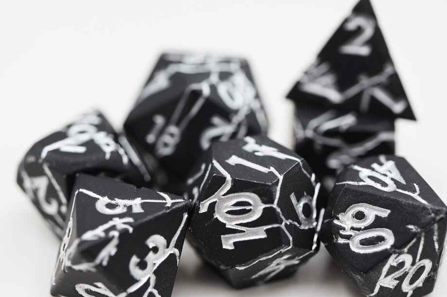 Foam Brain - Black Quarry - Metal RPG Dice Set