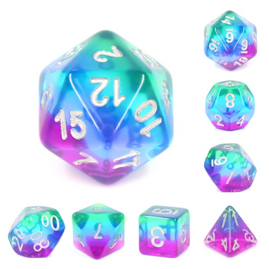 Foam Brain - Blue Aurora RPG Dice Set