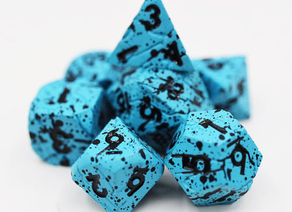 Foam Brain - Blue Quarry - Metal RPG Dice Set