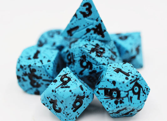 Foam Brain - Blue Quarry - Metal RPG Dice Set