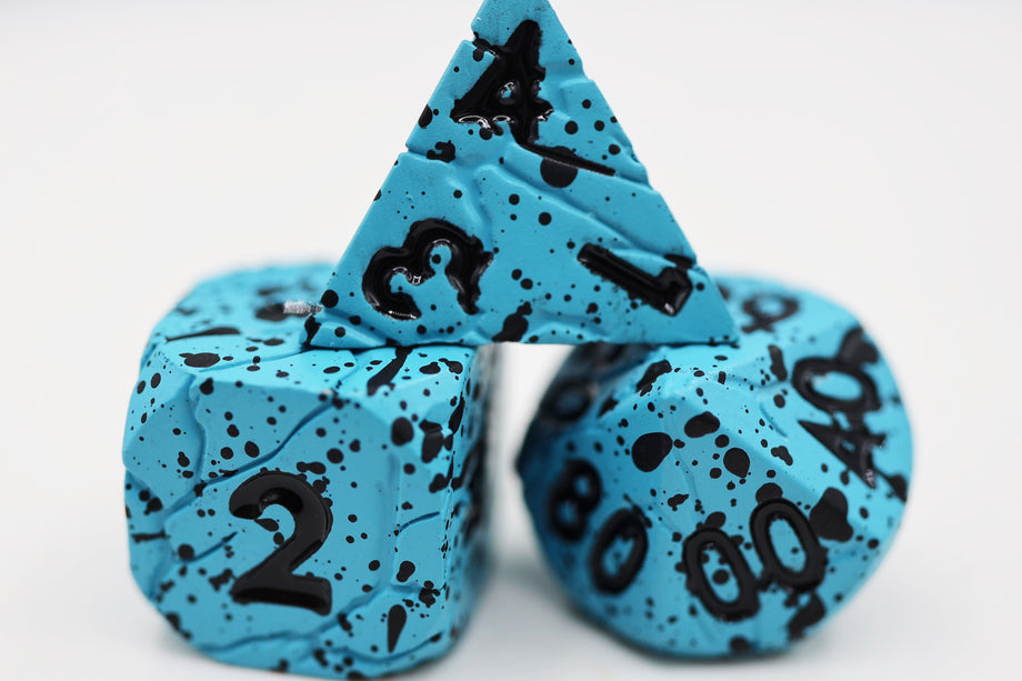 Foam Brain - Blue Quarry - Metal RPG Dice Set