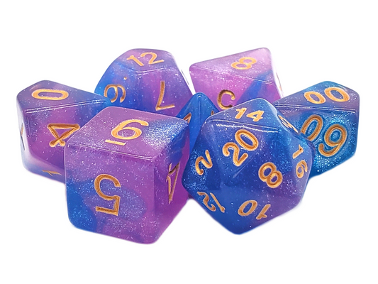 7 Piece DnD RPG Dice Set: Galaxy - Space Odyssey