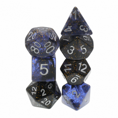 Foam Brain - Clear Night Sky RPG Dice Set