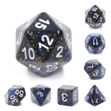 Foam Brain - Clear Night Sky RPG Dice Set