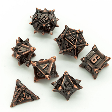 Foam Brain - Warrior's Flail: Copper - Metal RPG Dice Set