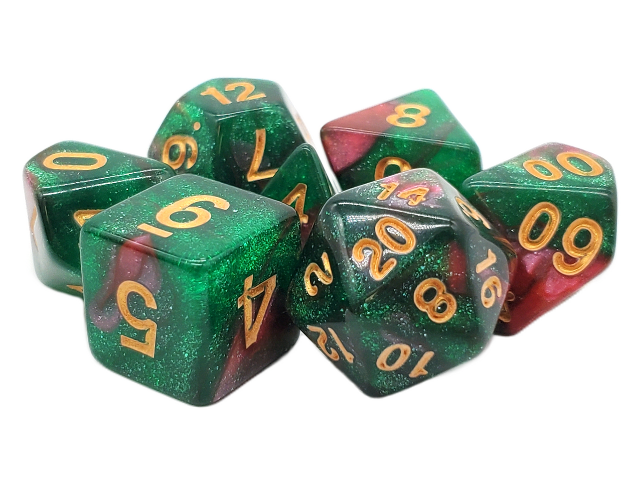 7 Piece DnD RPG Dice Set: Galaxy - Path of Roses