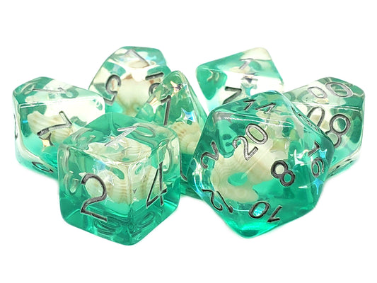 7 Piece DnD RPG Dice Set: Infused - Beach Party Aqua