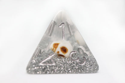 Foam Brain - Skull and Silver Glitter RPG Dice Set