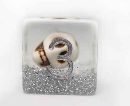 Foam Brain - Skull and Silver Glitter RPG Dice Set