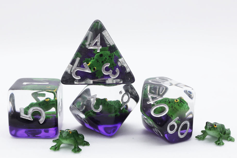 Foam Brain - Green Poison Frog RPG Dice Set