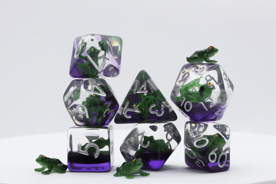 Foam Brain - Green Poison Frog RPG Dice Set