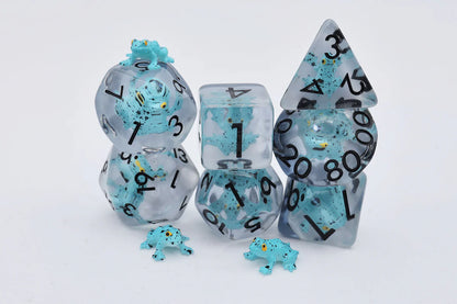 Foam Brain - Blue Poison Frog RPG Dice Set