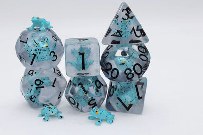 Foam Brain - Blue Poison Frog RPG Dice Set