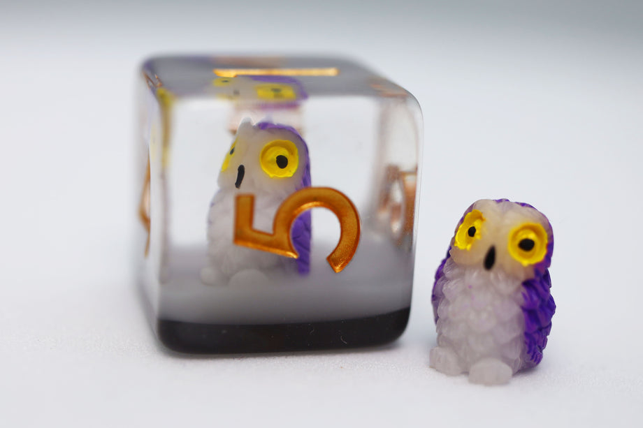 Foam Brain - Purple Owl Dice Set