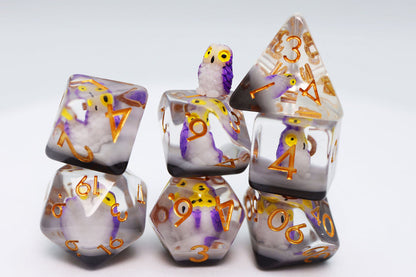 Foam Brain - Purple Owl Dice Set