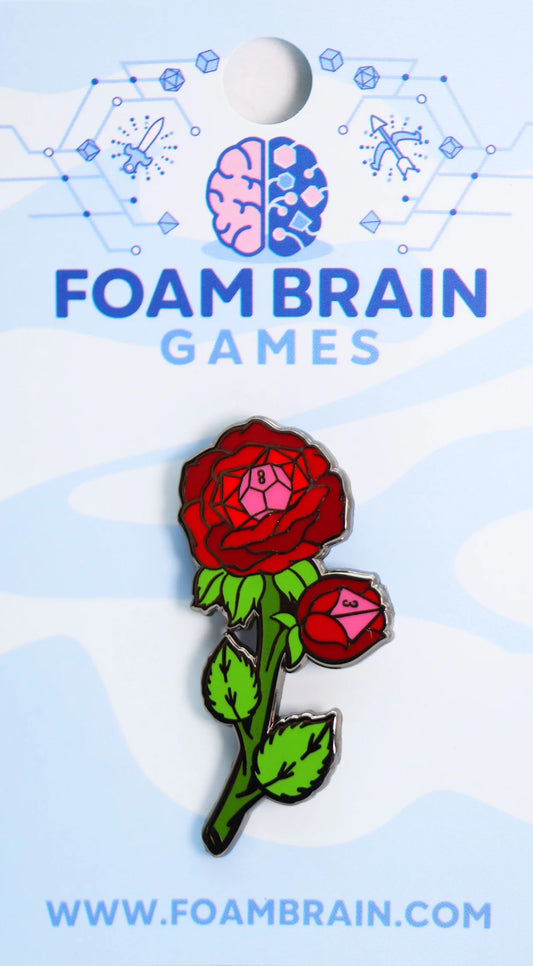 Hollow Hearts Enamel Pin: Dice Rose