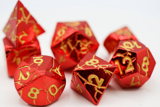 Foam Brain - Ruby Quarry - Metal RPG Dice Set