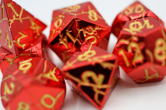 Foam Brain - Ruby Quarry - Metal RPG Dice Set