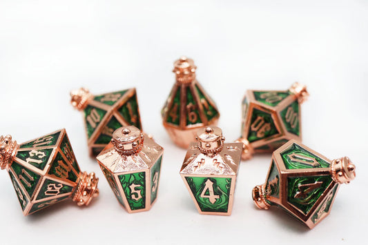 Foam Brain - Moonlit Lantern: Coppered Acidfire, Metal RPG Dice Set