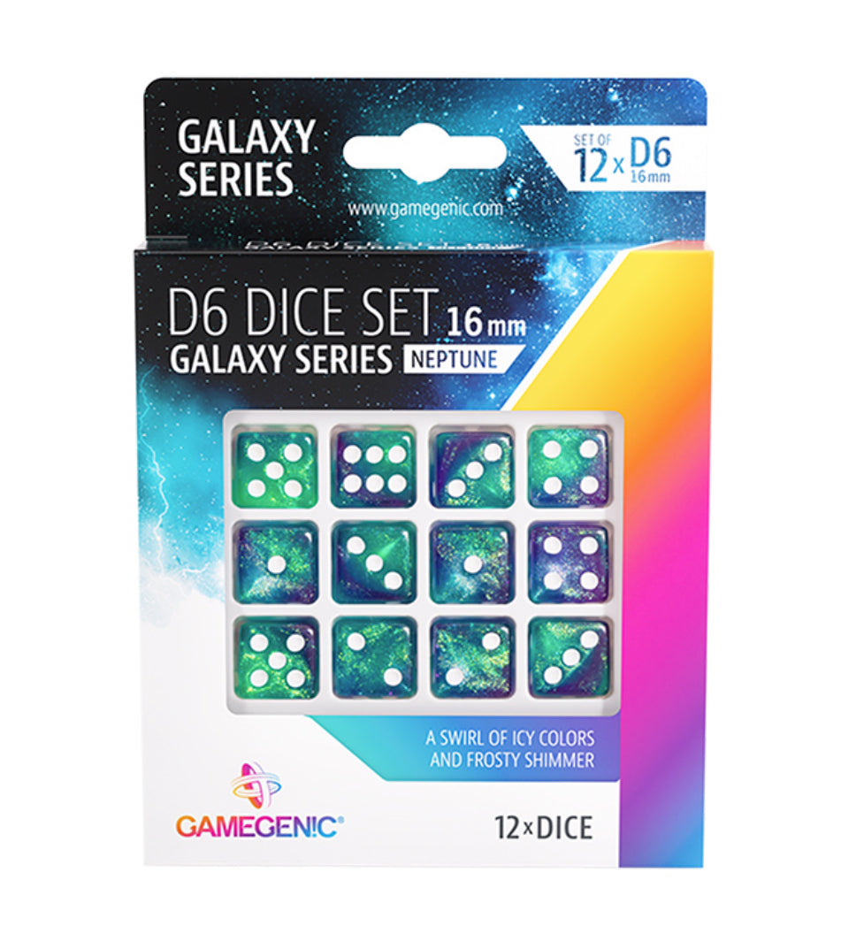 Gamegenic - Galaxy Series: Neptune - Set of 12 D6 Dice (16 mm)