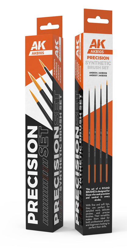 AK Interactive Precision Brushes Set (4 Brushes)
