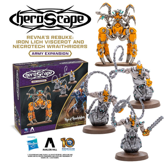 Heroscape: Army Expansion - Revna's Rebuke: Iron Lich Viscerot and Necrotech Wraithriders