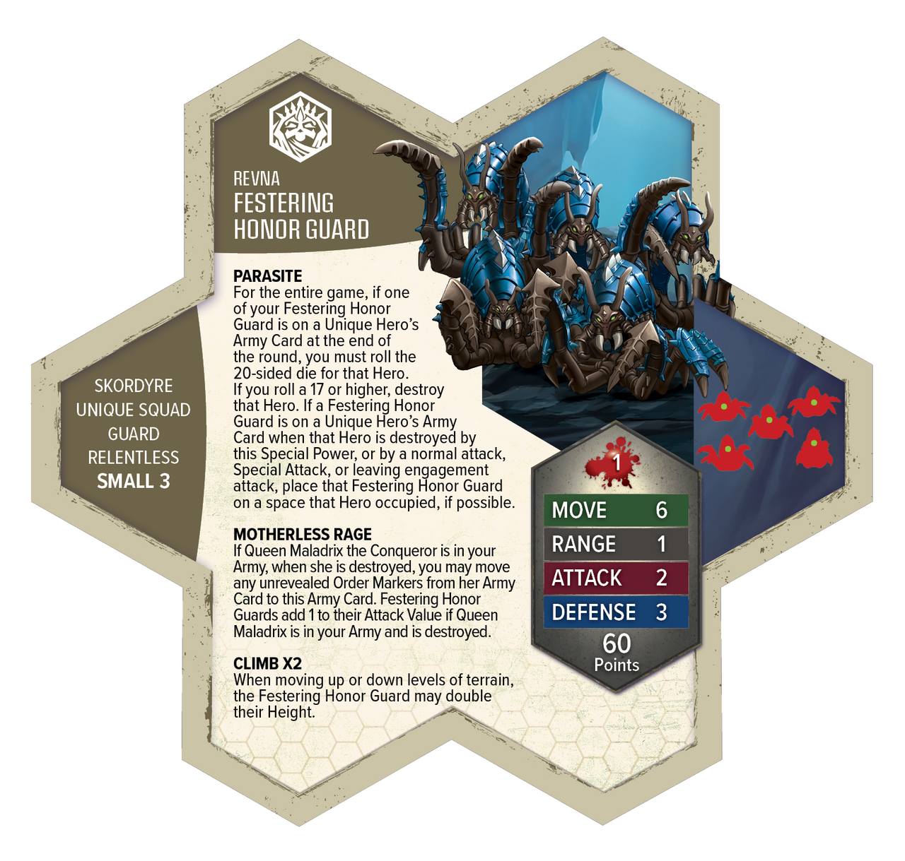 Heroscape: Rising Tide - Queen Maladrix and Festering Honor Guard Army Expansion