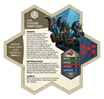 Heroscape: Rising Tide - Queen Maladrix and Festering Honor Guard Army Expansion