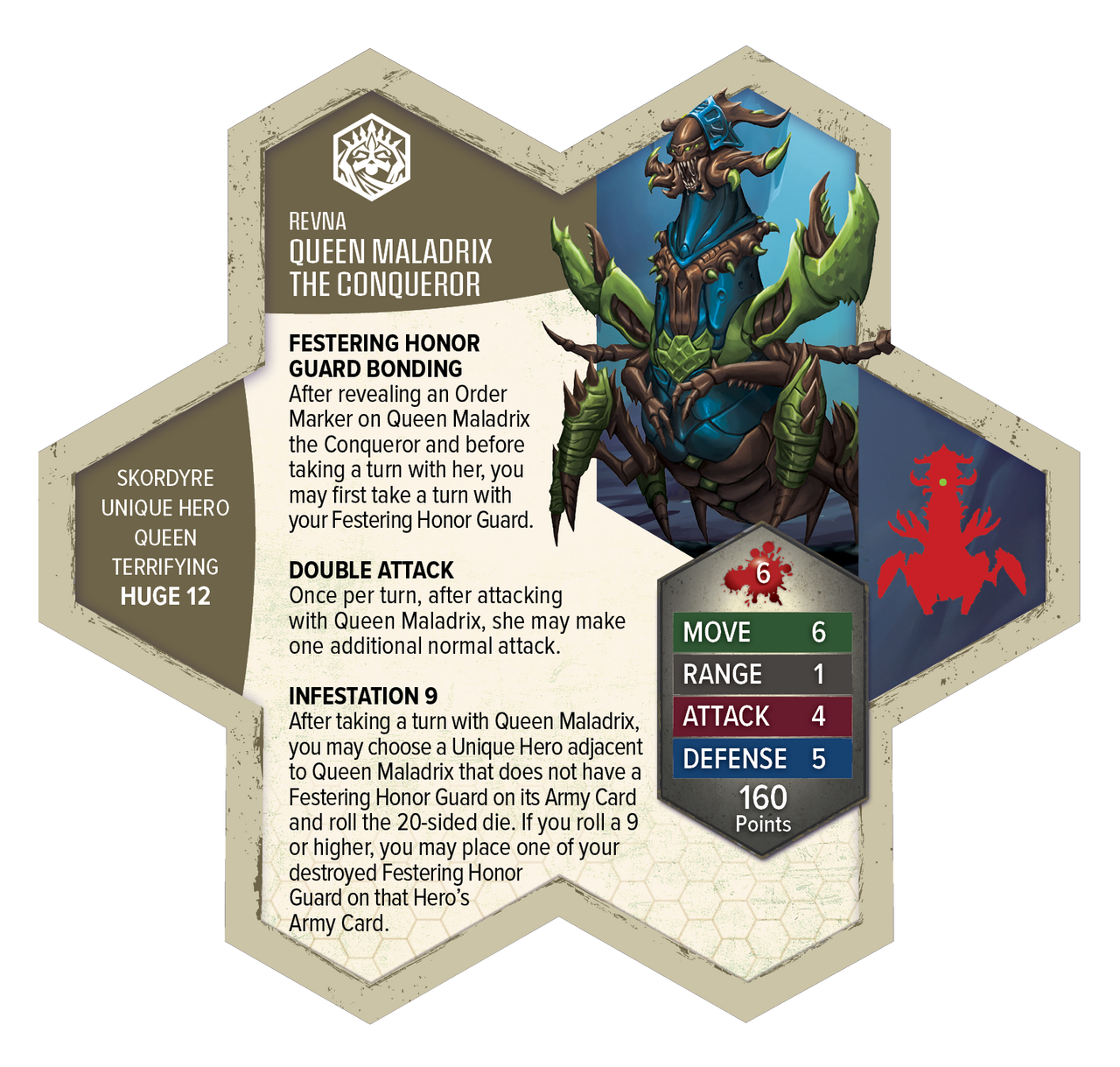 Heroscape: Rising Tide - Queen Maladrix and Festering Honor Guard Army Expansion