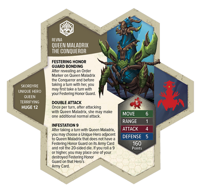 Heroscape: Rising Tide - Queen Maladrix and Festering Honor Guard Army Expansion