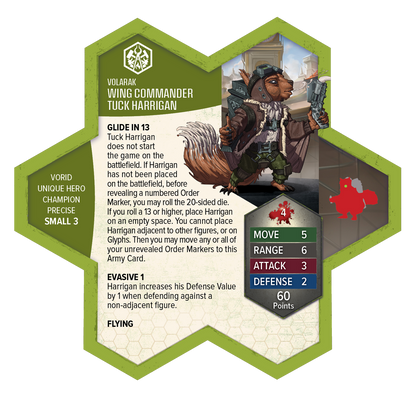 Heroscape: Rising Tide - Wing Commander Tuck Harrigan and Vorid Glidestriker Army Expansion