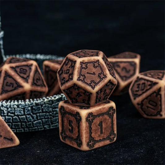 Foam Brain - Huge Parchment Castle Dice Set 25MM