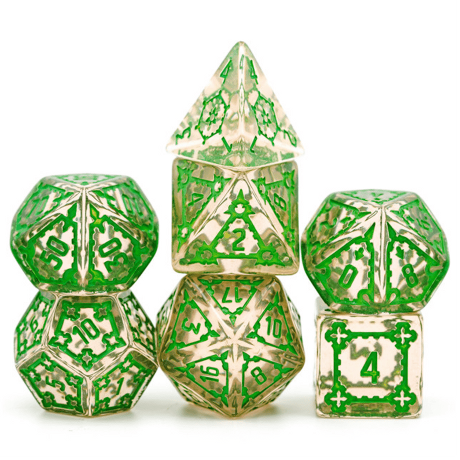 Foam Brain - Huge Fluorite Castle Dice Set - 25mm