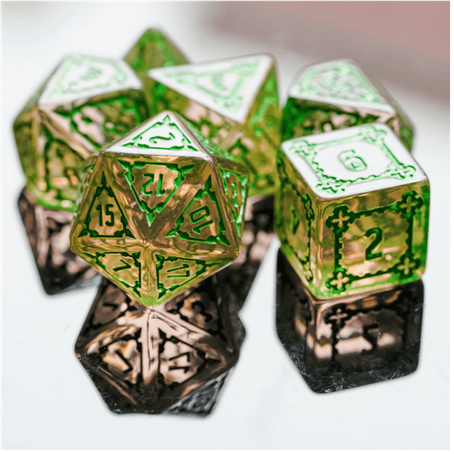 Foam Brain - Huge Fluorite Castle Dice Set - 25mm