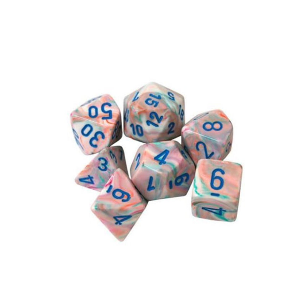 Chessex - Festive Pop Art / Blue Mini Polyhedral Die Set