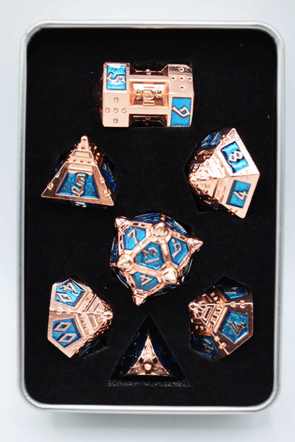 Foam Brain - Dice 51: Copper Lit Space - Metal RPG Dice Set