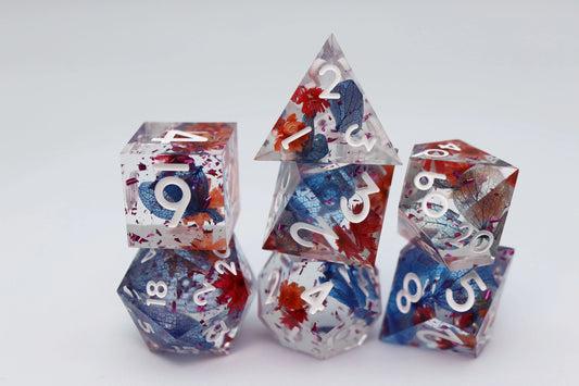 Foam Brain - Sharp Edge Resin RPG Dice Set - Blooming Tempest