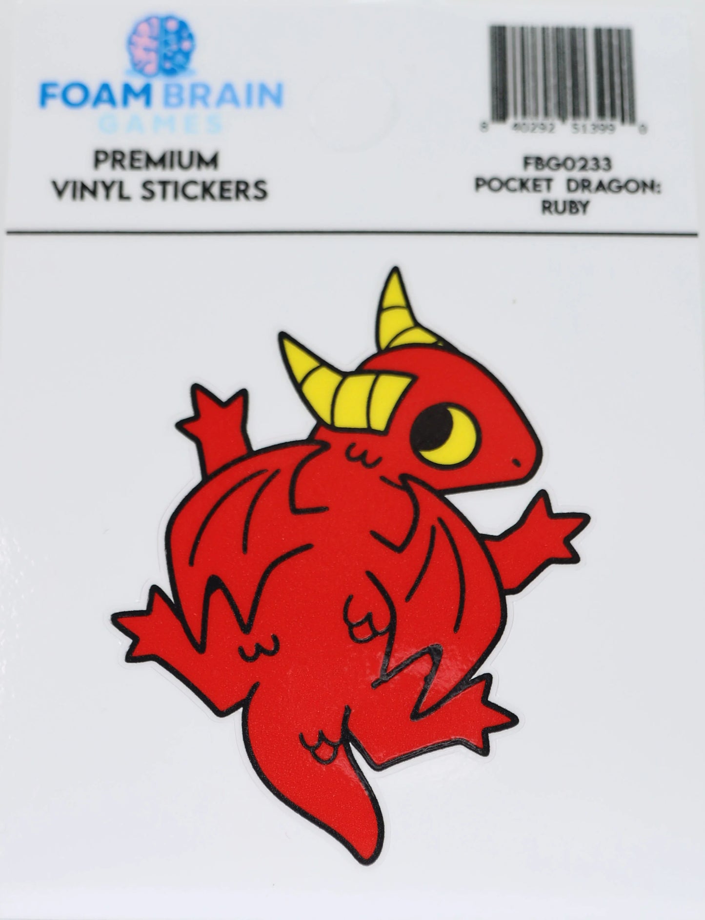 Foam Brain - Pocket Dragon: Ruby Vinyl Sticker