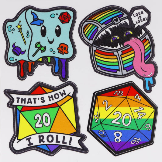 Foam Brain - Dice For All 1 - Pride Sticker Sheet Vinyl Sticker