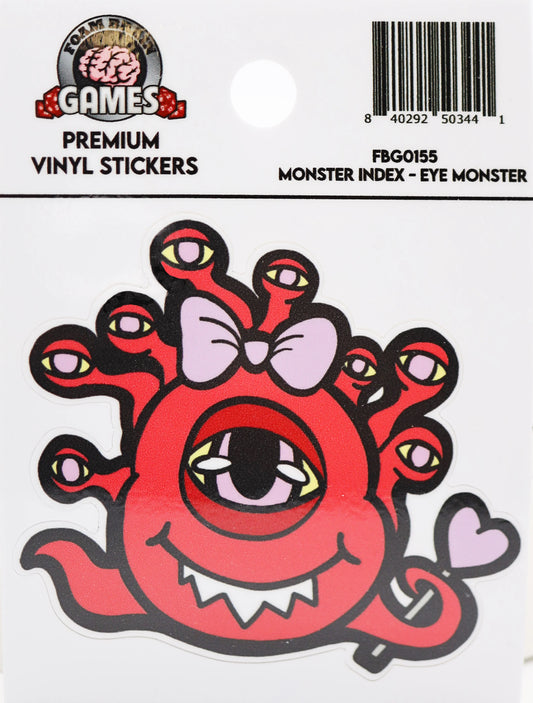 Foam Brain - Monster Index Sticker: Eye Monster Vinyl Sticker